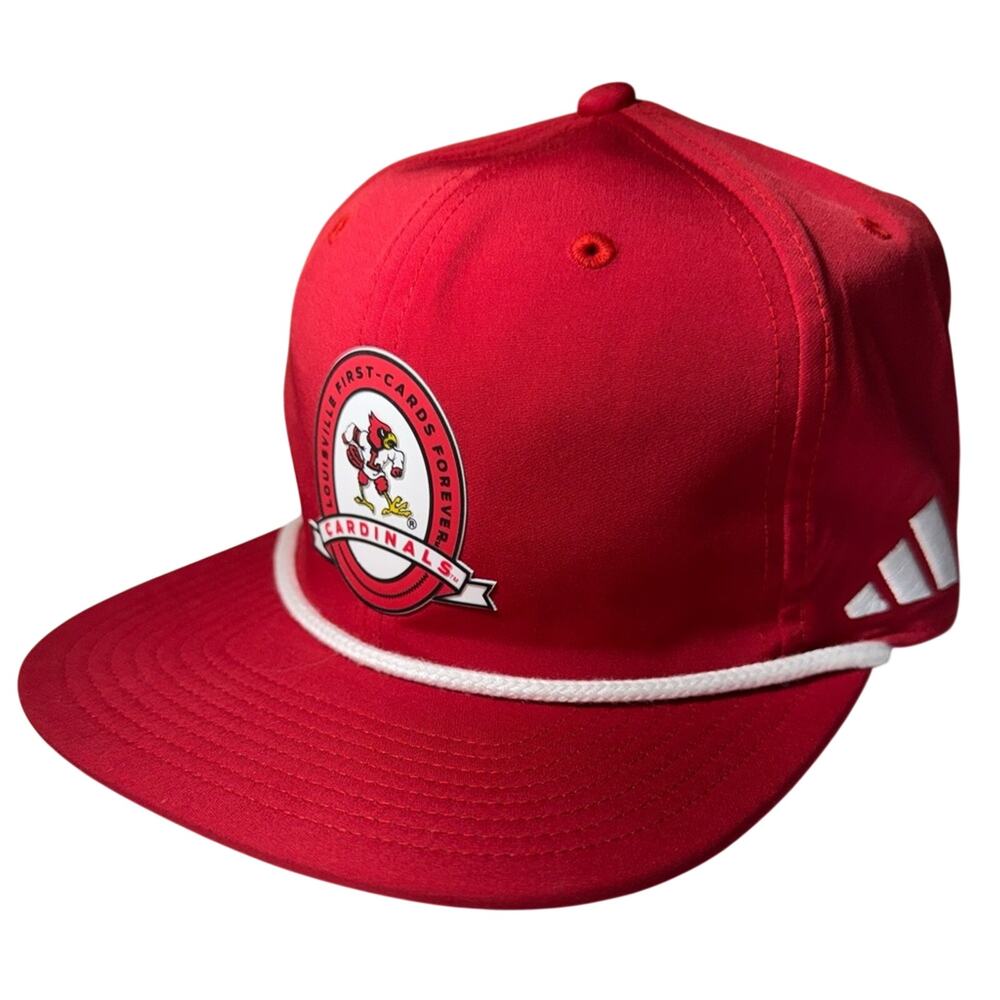 Louisville Cardinals Adidas White Rope Hat Adjustable Red NWT